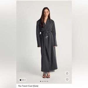 CHARCOAL Pax Trench Coat in slate